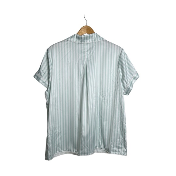 Stars Above Satin Pajama Set Notch Collar Short Sleeve Top Shorts Eye Mask XXL - Picture 9 of 11